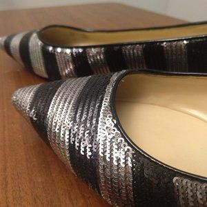 Michael Kors Arianna Striped Sequin Pointed Flats